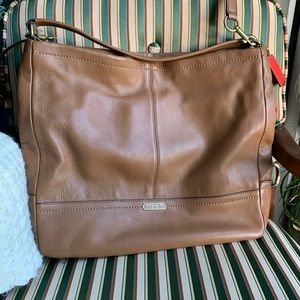 Coach messenger style brown leather bag